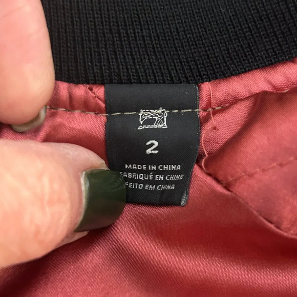 Maison Scotch Quilted Embroidered Army Bomber Jacket Size 2 = Medium - Picture 5 of 14